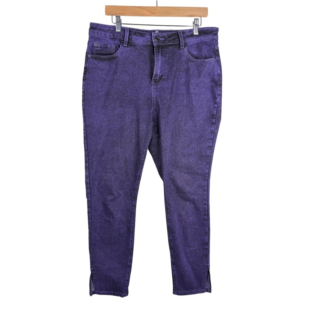New‎ York & Company Women's Purple Denim High Waisted Skinny Jeans size 14
